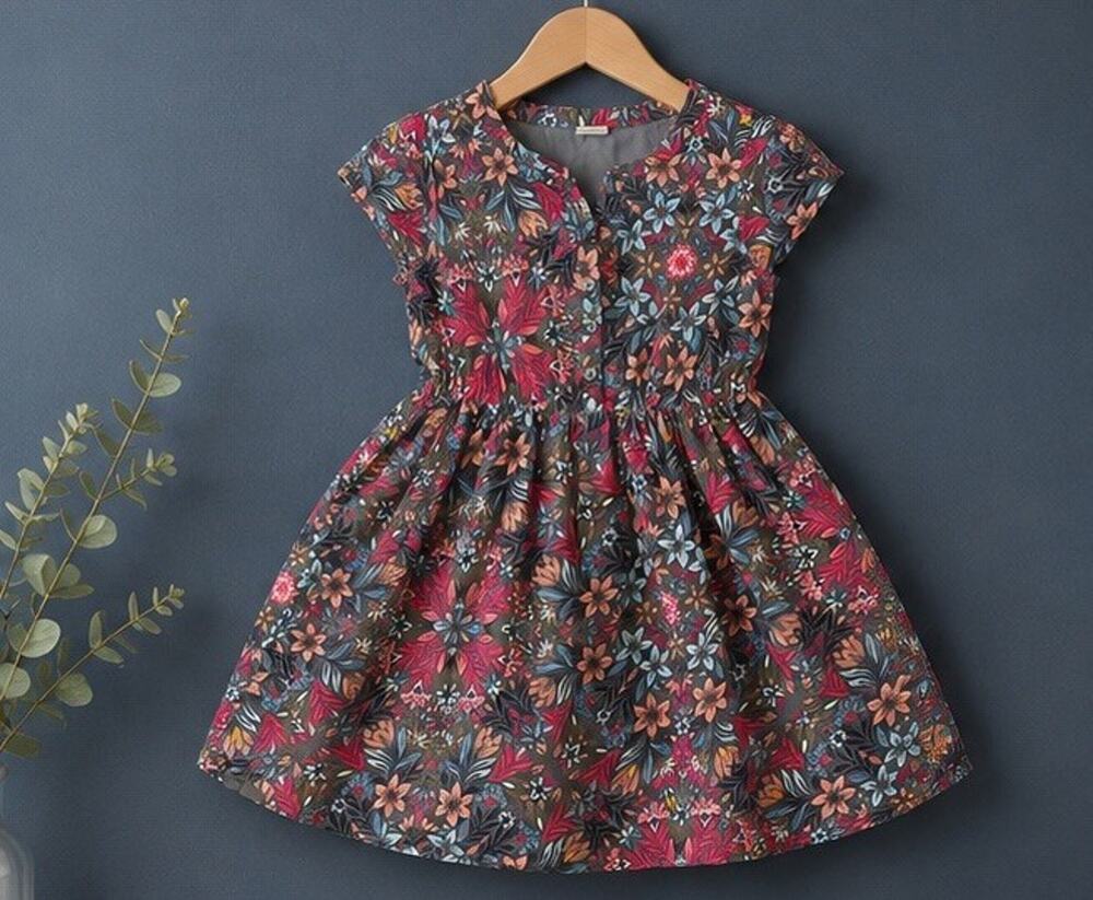 Gymboree Girl's Spring, Summer Fall Dress-gray Floral-Lined-Size 7